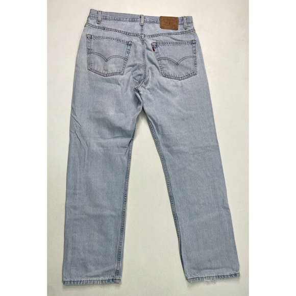 VINTAGE Levi's 505 Straight Denim Jeans Men Size 35 X 32 Blue USA Tag Size 38x32 - Picture 5 of 10